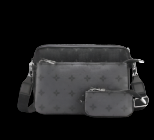 Louis Black & Grey Trio Bag